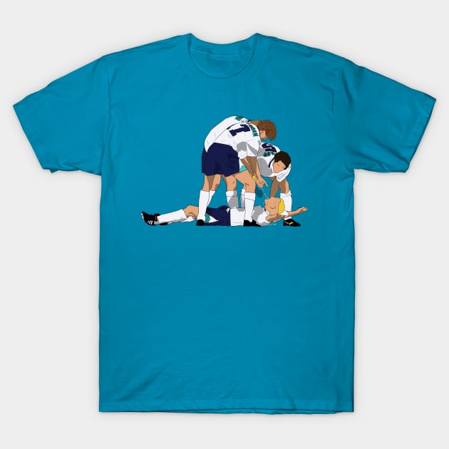 Gazza Euro 96 Dentist Chair Goal Celebration T-Shirt by Hevding